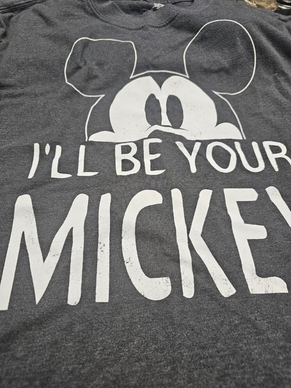 Disney Parks Gray T-shirt I'll Be Your Mickey Men's Large Short Sleeve - Picture 2 of 4